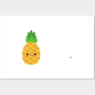 If you were a fruit you'd be a fineapple Funny Pun | White Posters and Art